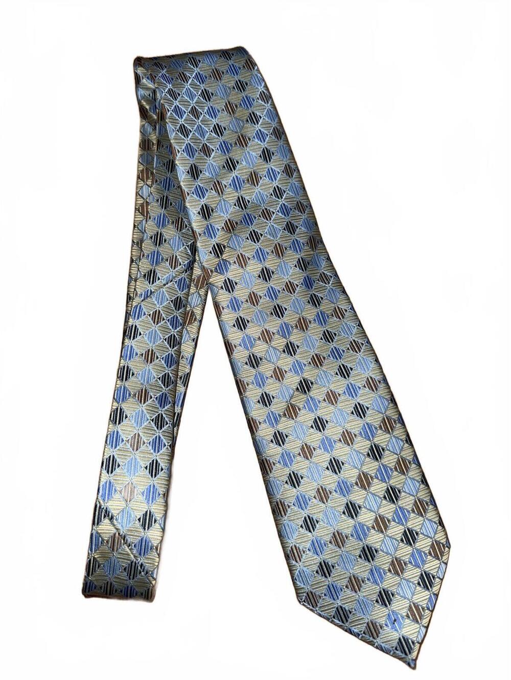 Vintage Knightsbridge Geometric Pattern Polyester Tie